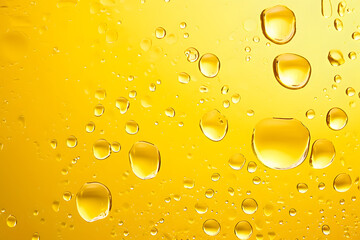 Strahlende Frische: Gelbe Wassertropfen in sonniger Lebendigkeit