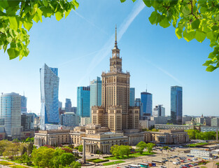 Palace of Culture top view - obrazy, fototapety, plakaty