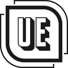 UE letter logo design on white background. UE logo. UE creative initials letter Monogram logo icon concept. UE letter design