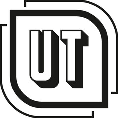 UT letter logo design on white background. UT logo. UT creative initials letter Monogram logo icon concept. UT letter design