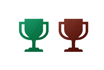  trophy icon symbol red and green