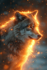 Wolf's Enchanting Glow in the Realm of Magic