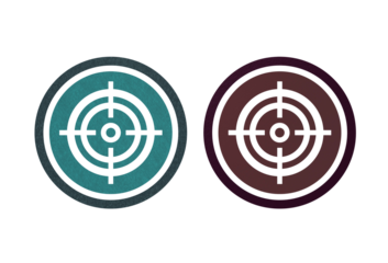 Aim poin gun icon symbol brown and green