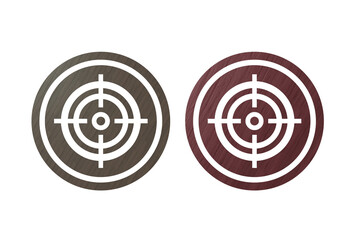 Aim poin gun icon symbol brown and red