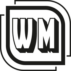 WM letter logo design on white background. WM logo. WM creative initials letter Monogram logo icon concept. WM letter design