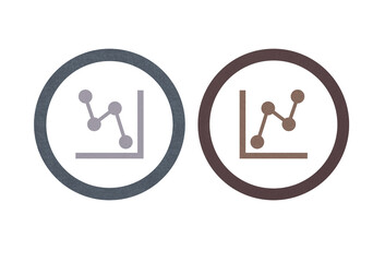  Chart icon symbol brown and gray