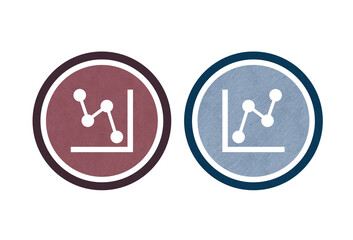 Chart icon symbol red and gray