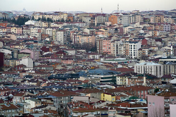 beyoglu district aerial view istanbul turkey