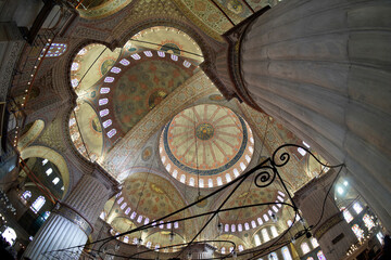 Naklejka premium Sultanahmet Blue Mosque in Istanbul, Turkey - interior view