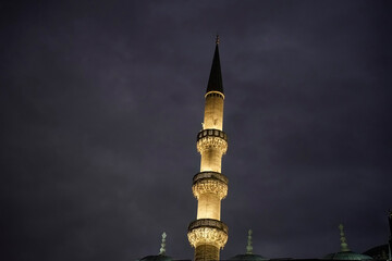 Eminonu yeni cami new mosque in istanbul turkey night view