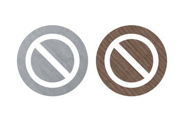 Forbidden icon symbol brown and gray