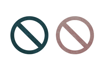 Forbidden icon symbol red and green