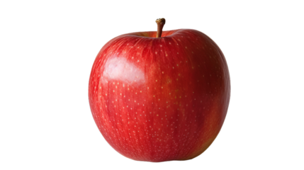 Crisp Red Apple: A whole, crisp red apple isolated on a transparent background (PNG file), great for promoting fresh produce or apple-flavored products.

