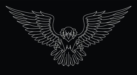 Obraz premium A flying Bird of Prey in illustrator