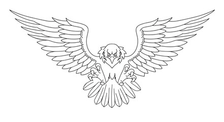 A flying Bird of Prey in illustrator