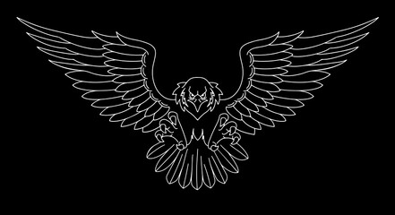 Obraz premium A flying Bird of Prey in illustrator