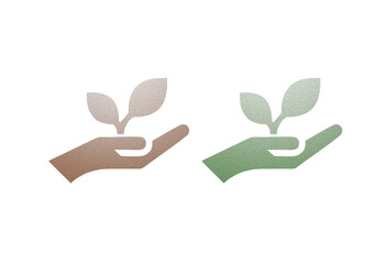 Sustainable plant icon symbol brown and green