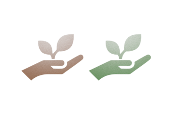 Sustainable plant icon symbol brown and green