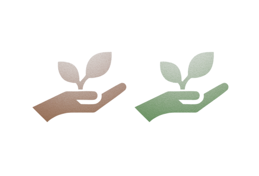 Sustainable plant icon symbol brown and green