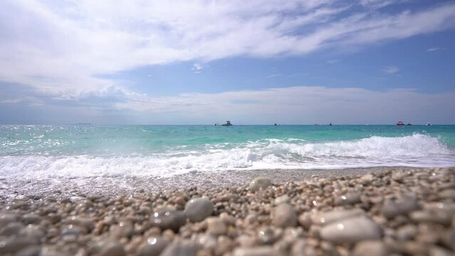 Dhermi panorama on Green Coast beach, Albania