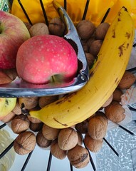 bananas and apples and nuts