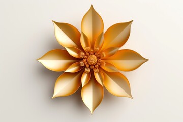 Close-up, 3d mockup of beautiful flower with minimal background - obrazy, fototapety, plakaty
