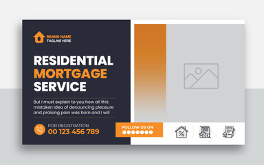 Mortgage service youtube thumbnail and web banner template design
