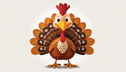 thanksgiving turkey in funny cartoon style happy bird