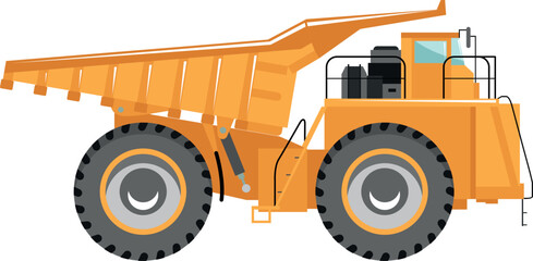 Obraz na płótnie Canvas Dump Truck Icon in Flat Style. Vector Illustration