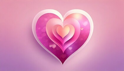 colorful pink simple heart shape