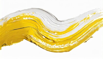 wave of yellow and white oil brush hand drawn stroke abstract varnish splash trace shape glossy oil...