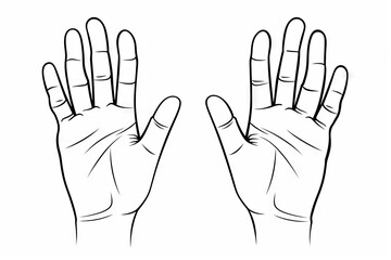  line drawing illustration of two hands on white