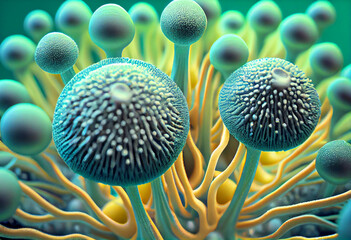 Close up of candida auris fungus hyper realistic.