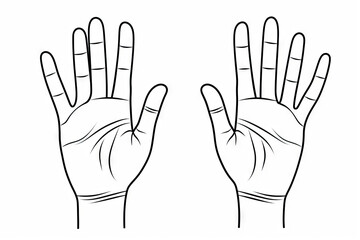 Fototapeta premium line drawing illustration of two hands on white