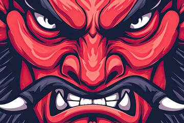 Fototapeta premium evil demon head on a dark background