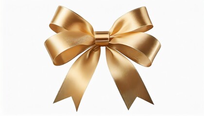 gold christmas gift bow isolated with clipping path