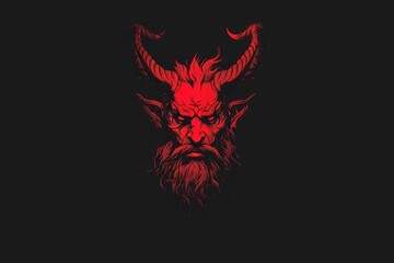 Naklejka premium evil demon head on a dark background