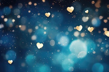 Starry Night of Hearts: A Dreamy Valentine's Day Celebration Background - Generative AI