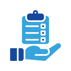 Fototapeta premium clipboard and hand icon outline black style. Business and finance icons