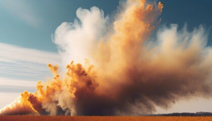 explosion of smoke in autumn colors aerosol generative ai