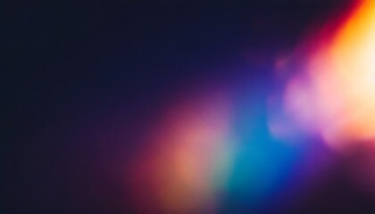 blur colorful warm rainbow crystal light leaks on black background defocused abstract retro film...