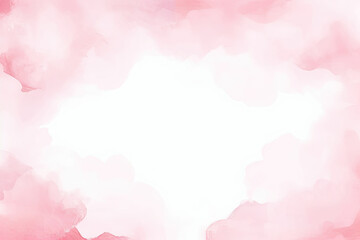 pink watercolor background with clouds . Peach, light pink with gold stripes watercolor, ink,	