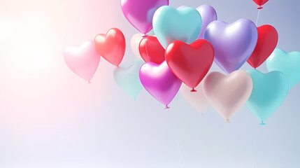 Holiday celebration background with balloons, golden sparkling confetti and ribbons