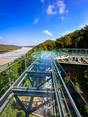 Aerial view of the Skywalk in Chiang Khan, Thailand