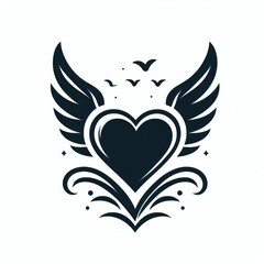 Fototapeta premium heart with wings or heart and wings