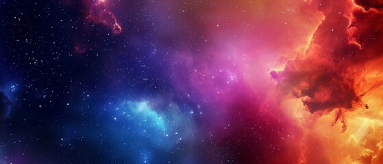 colorful space galaxy cloud nebula, starry night cosmos backdrop, beauty of the universe, stunning