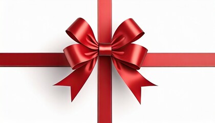 red gift bow with clipping path