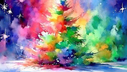 new year s decorative tree characterized by an explosion of powder in a series of harmonious pastel shades