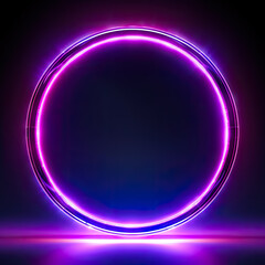 Obraz premium beautiful purple neon ring with glow generated by AI 
