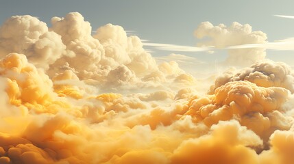 Yellow Clouds - Clouds with Transparent Background - obrazy, fototapety, plakaty